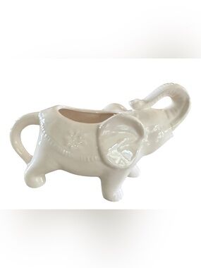 White Elephant Creamer Pitcher Ceramic Pottery Mid Century